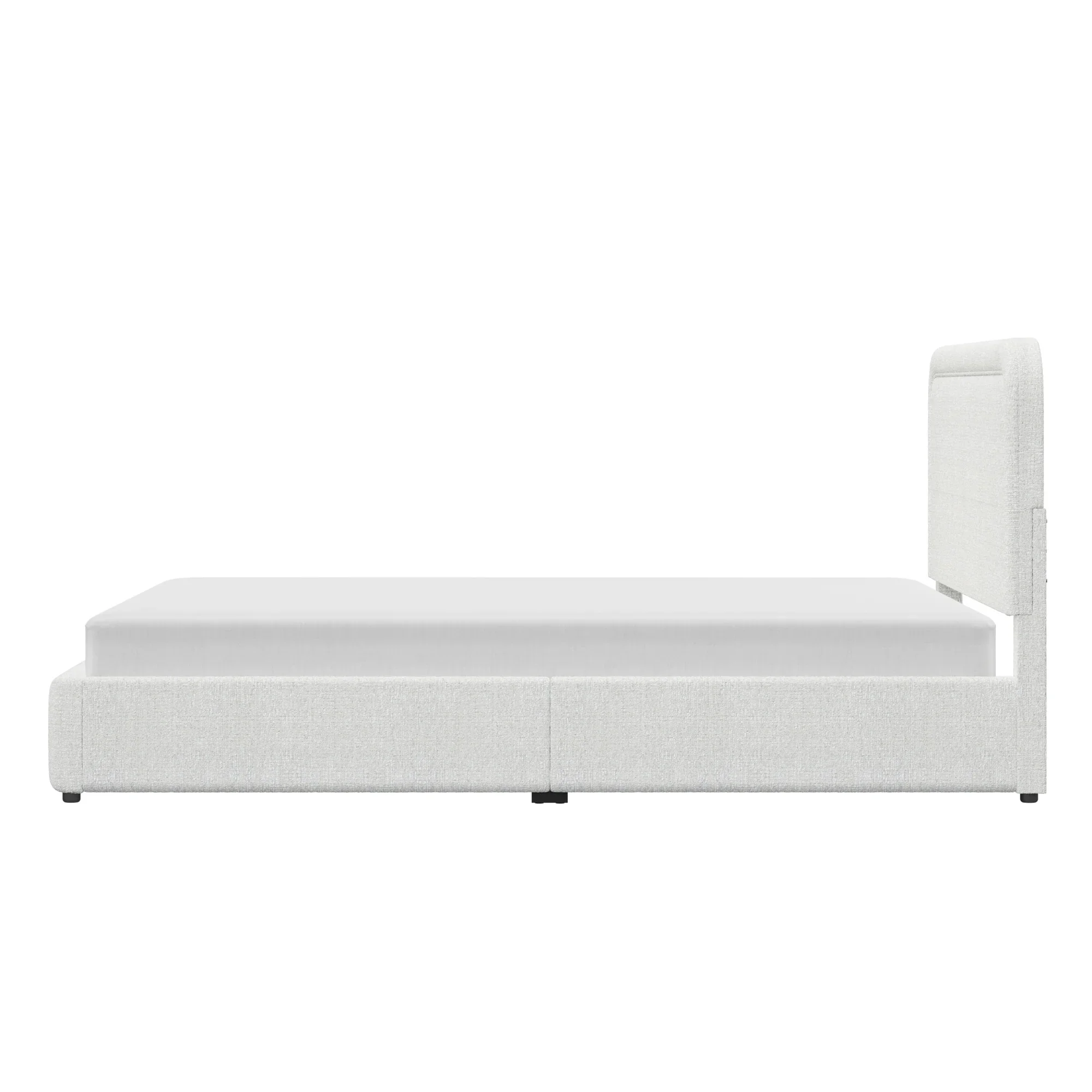 Better Homes & Gardens Juliet King Boucle Platform Bed, Ivory