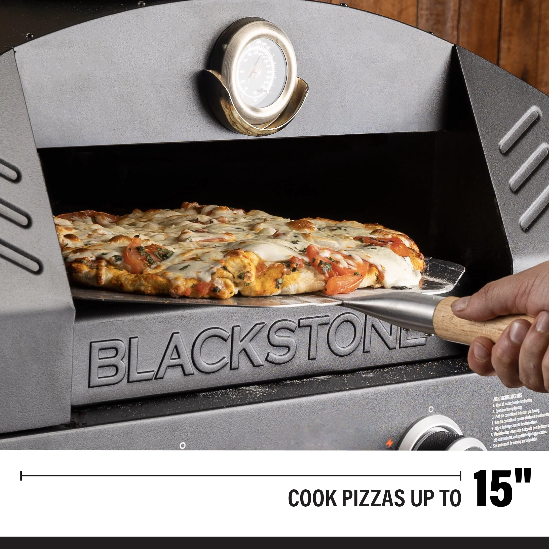 Tabletop Propane Pizza Oven with Two 15" Cordierite Stones Image 7