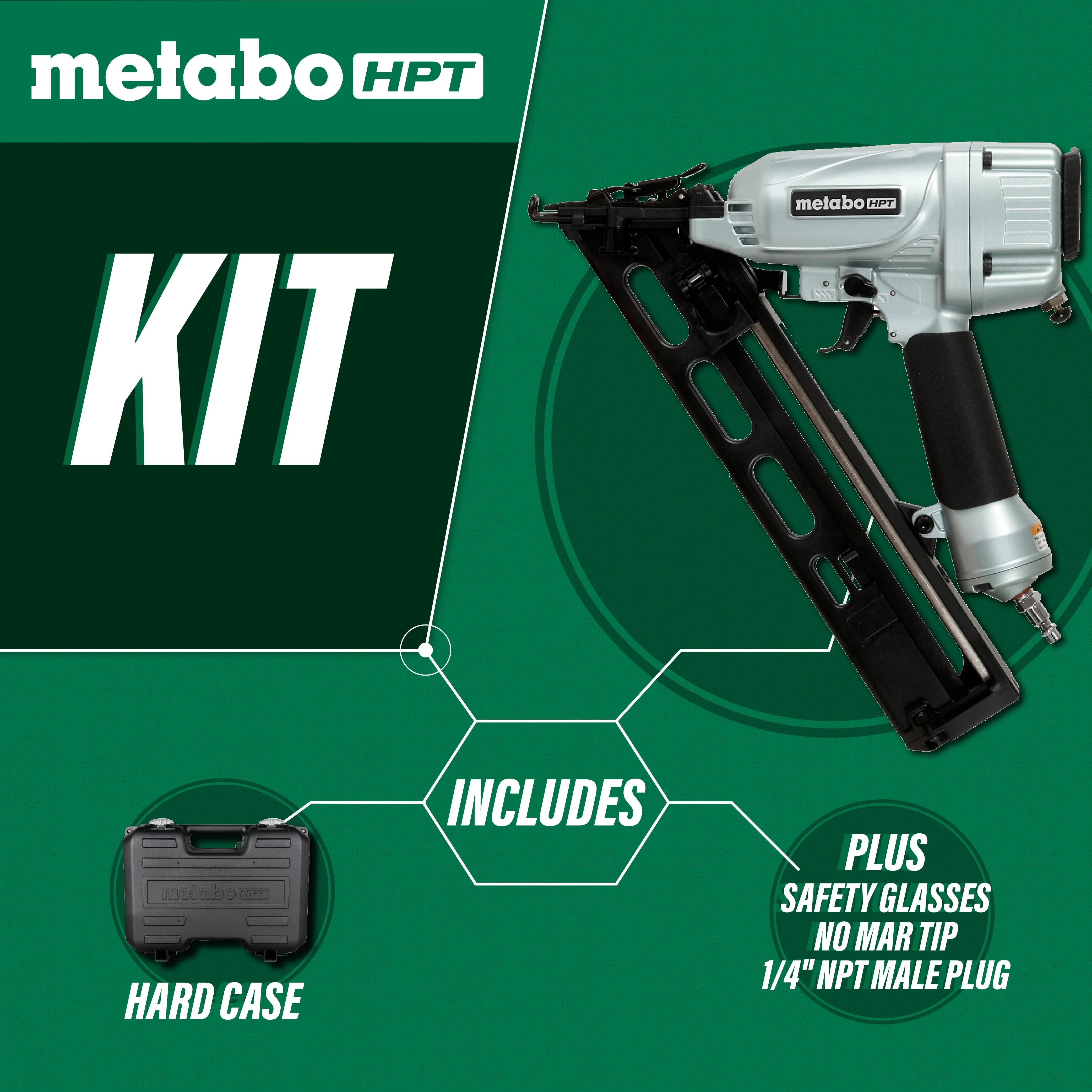 Metabo HPT Finish Nailer, 15 Gauge, Pro Preferred Brand of Pneumatic Nailers, Finish Nails 1-1/4-Inch up to 2-1/2-Inch, Integrated Air Duster, Selective Actuation Switch, 5-Year Warranty, NT65MA4