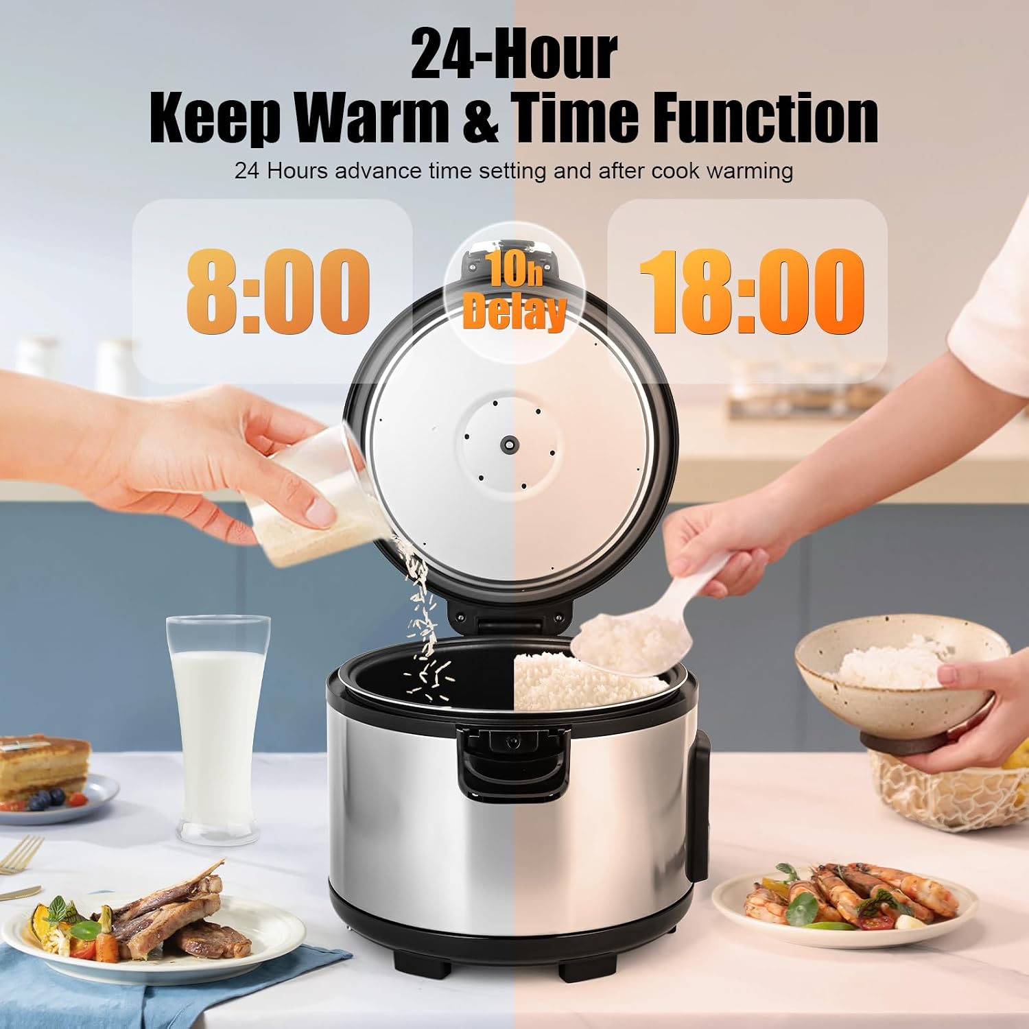 Commercial Rice Cooker, 15.85QT/84 Cups Cooked Rice, 15L Extra Large