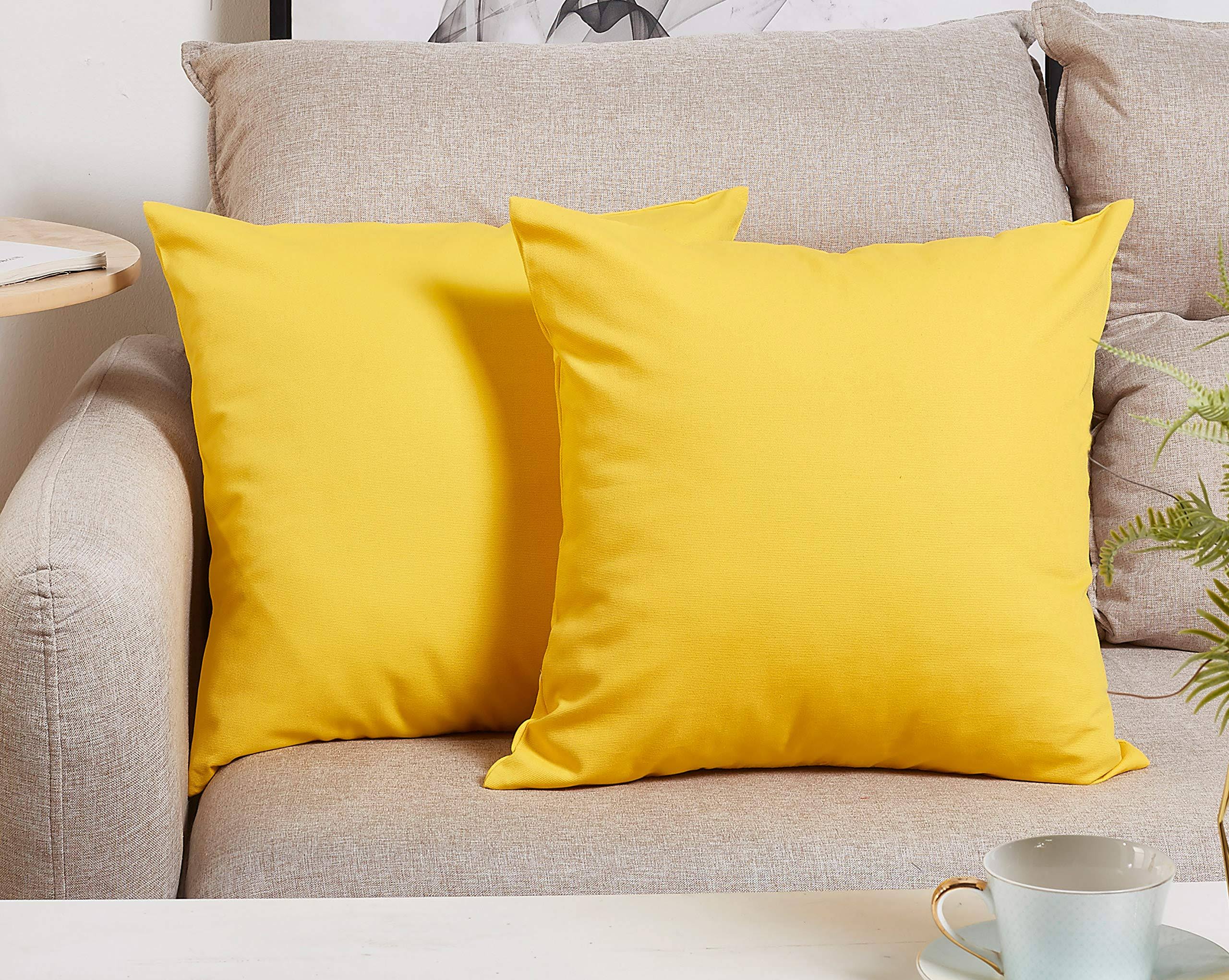 TangDepot Cotton Solid Throw Pillow Covers, 18