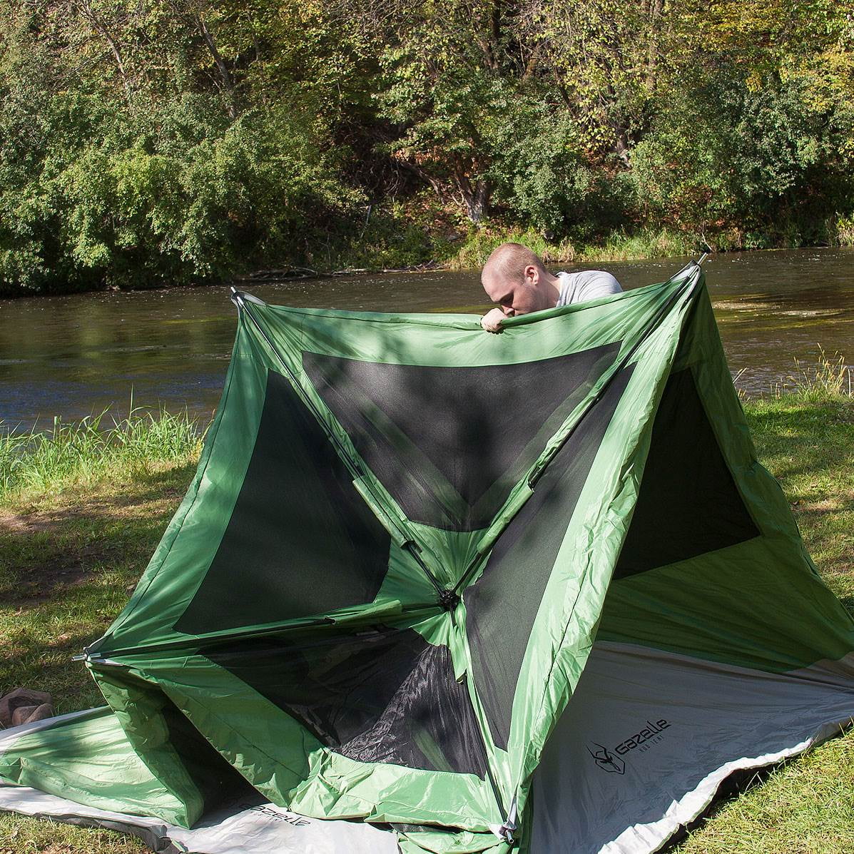 Tents T4 8' Heavy Duty Pop Up Hub 4 Person Outdoor Camping Tent, Green - Image 7