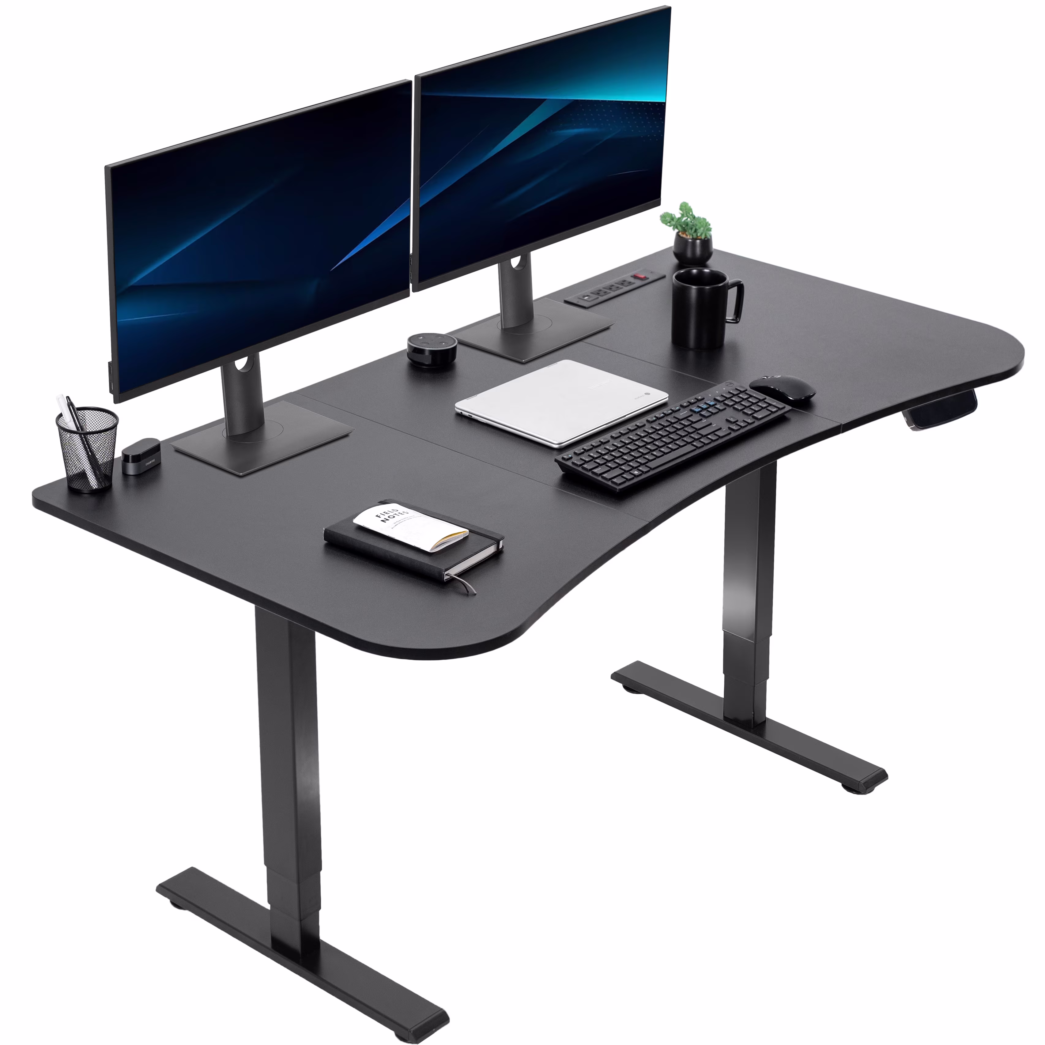 Reclaimed Wood / Black 63�?x 32�?Electric Height Adjustable Stand Up Desk(Reclaimed Wood/Black) - Image 5