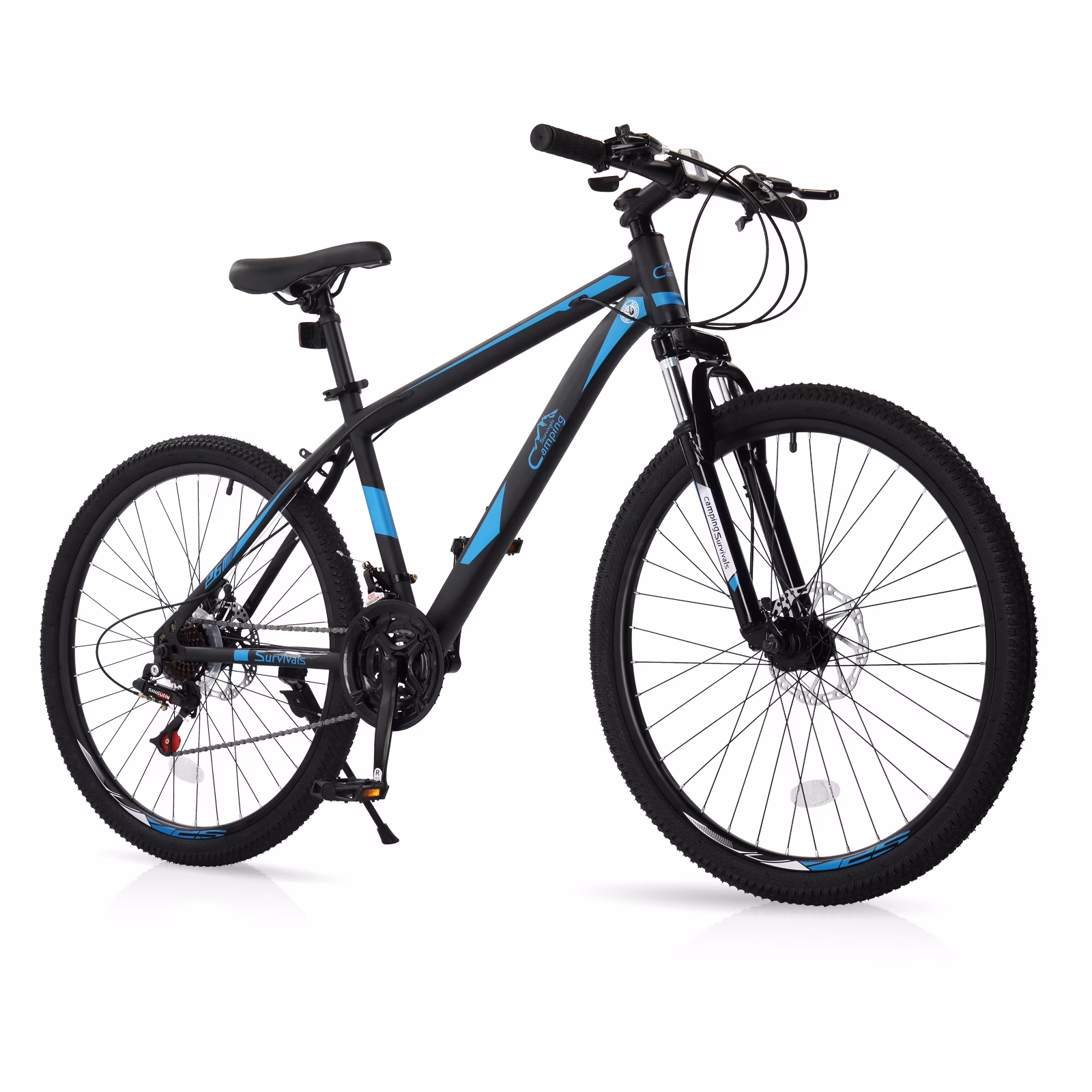 26" Lightweight Explorer Mountain Bike, 21-Speed for Men and Women Disc Brakes Suspension, Red/Black(RedBlack) - Image 3