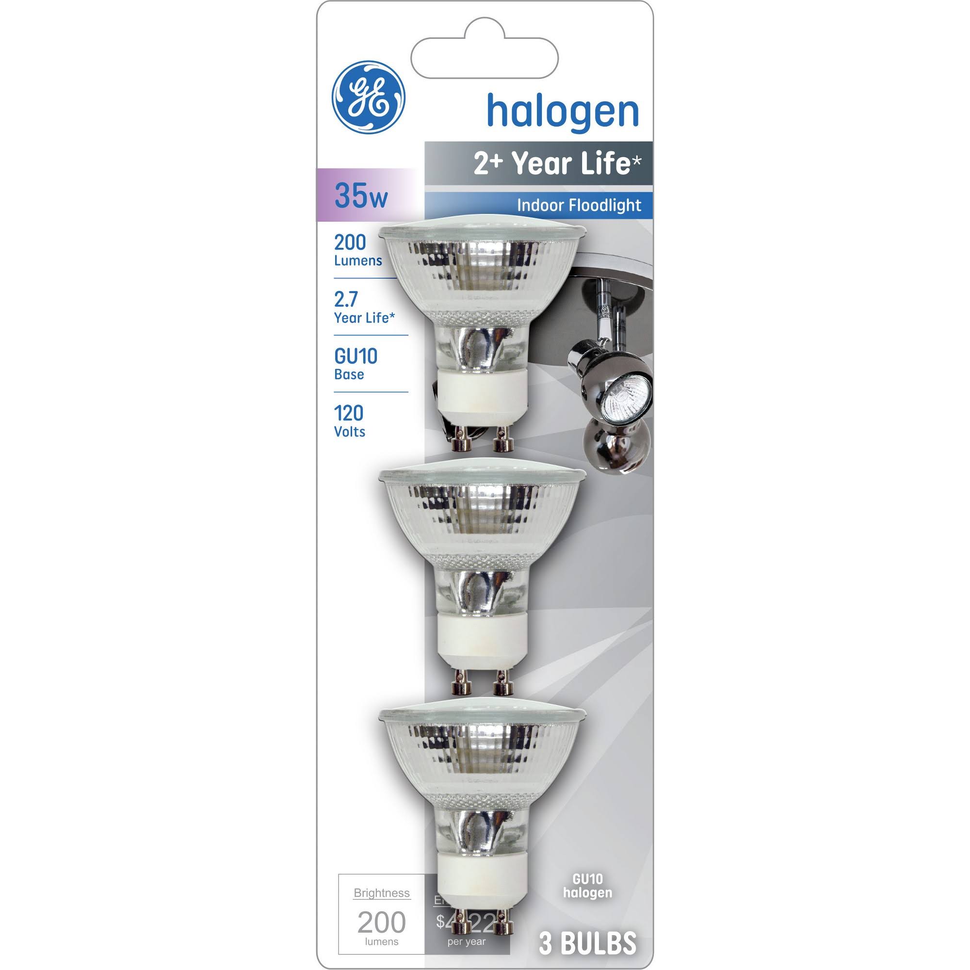 GE 61142 Quartz Halogen Light Bulb, 35-Watt, 3-pk.