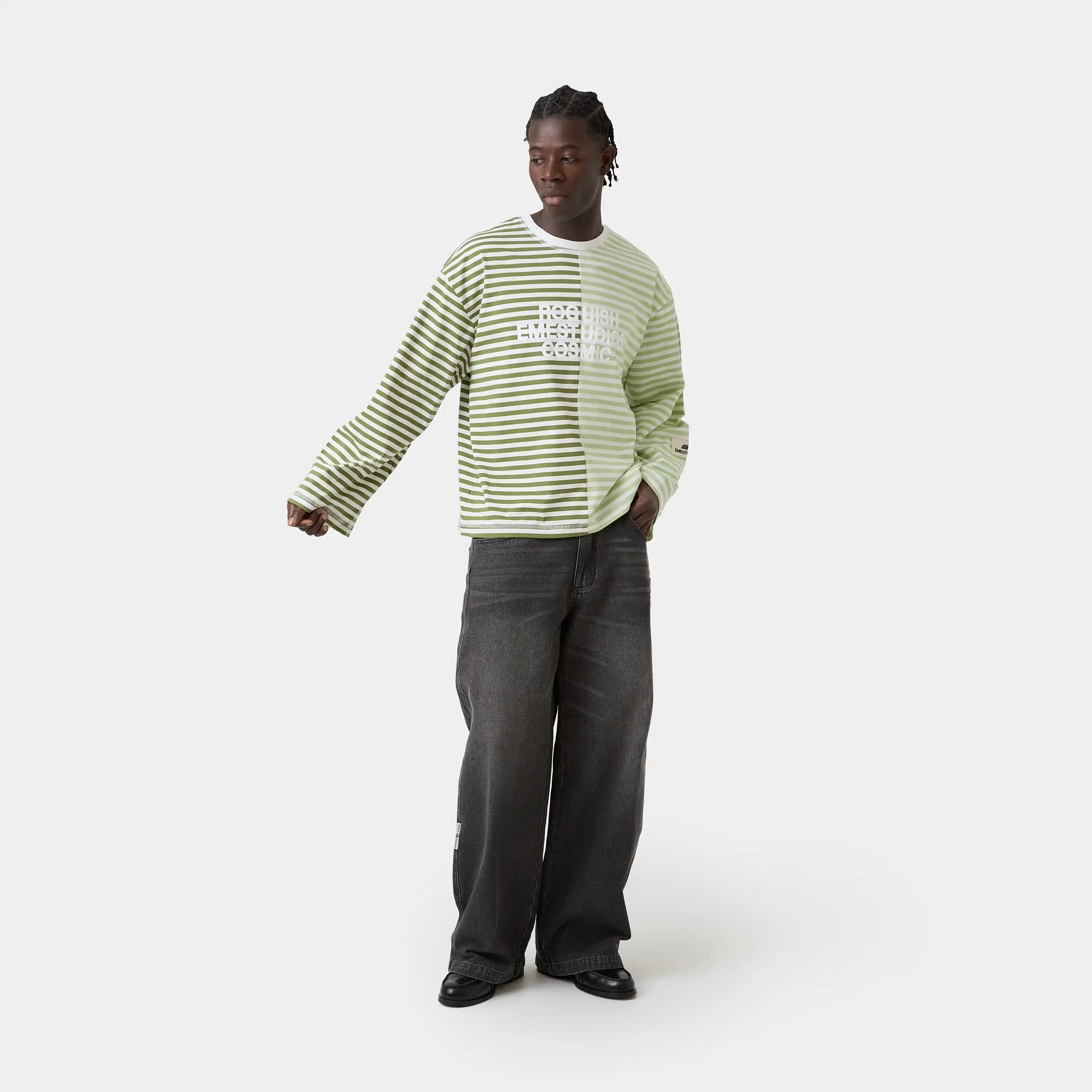 Roguish Green Striped Long Sleeve