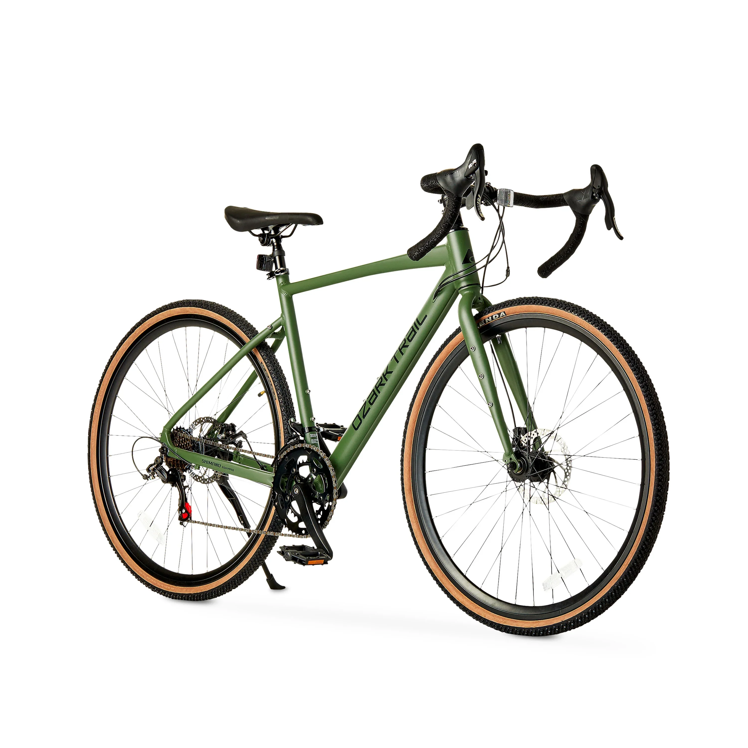 700c Ozark Trail G.1 Explorer Drop Bar Gravel Bike, Medium Frame, Fits Riders 5'5 - 5'10, Green, Adult