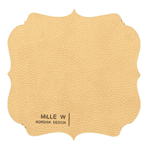 Vintage glassbrikke 12x12 cm beige