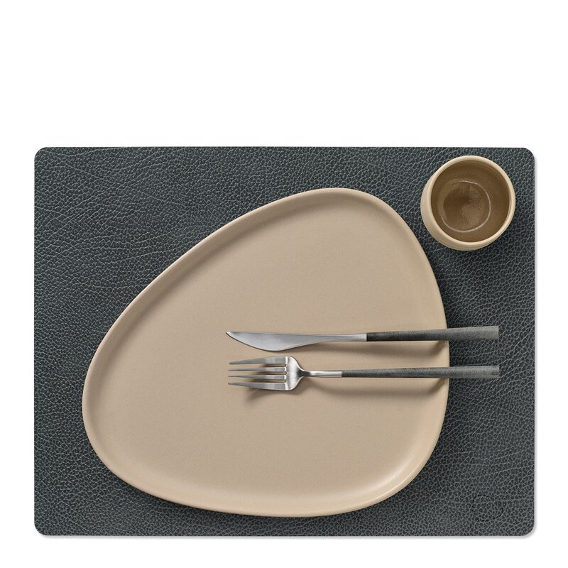 Square Hippo spisebrikke  L 35x45 cm svart-antrasitt