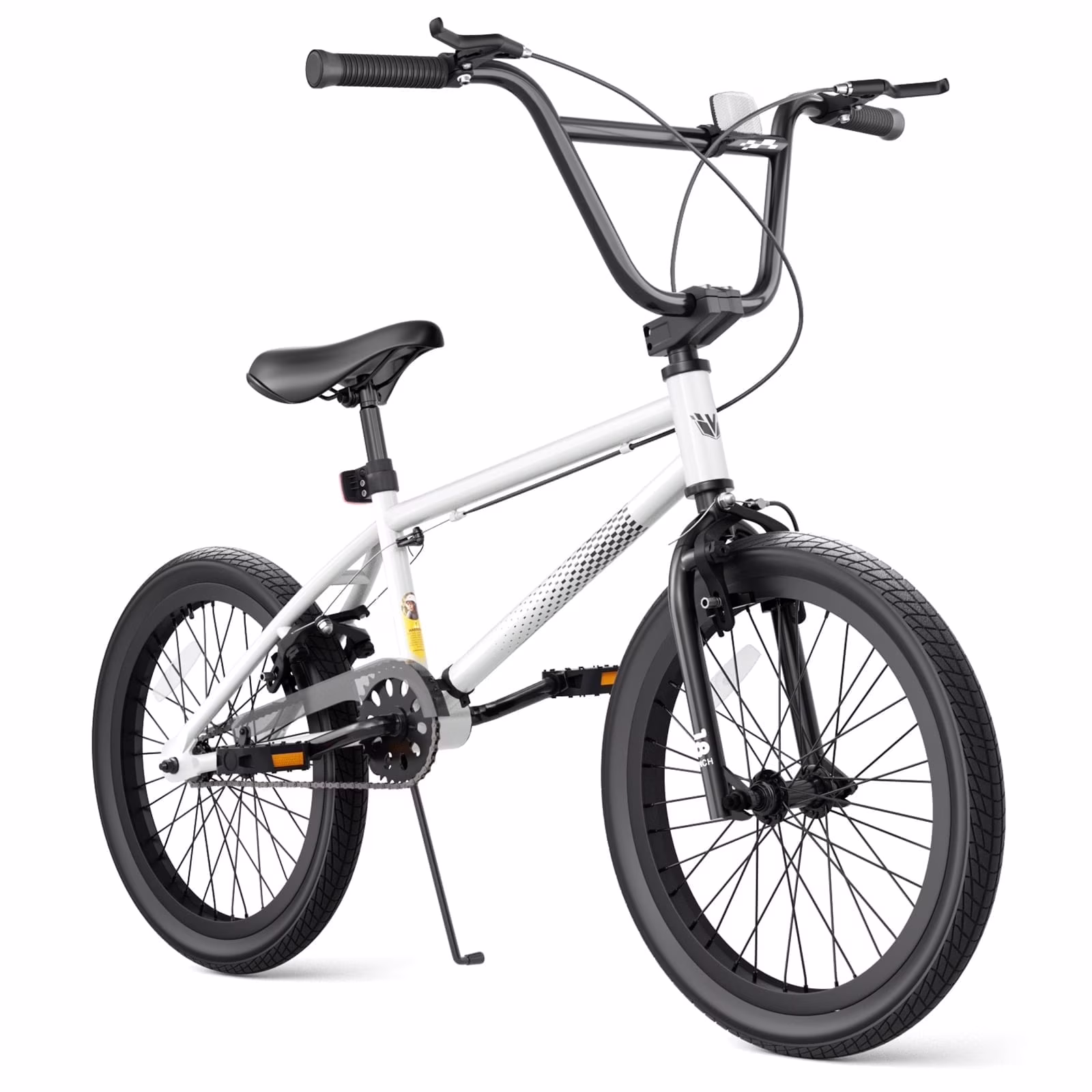 Freestyle Kids BMX Bikes 18 20 Inch Kids Bicycles for Years Old Boys Girls Teen with Adjustable Seat and Handbrake, for Kids 7 13 Beginner Level to Advanced Rider(White/18")