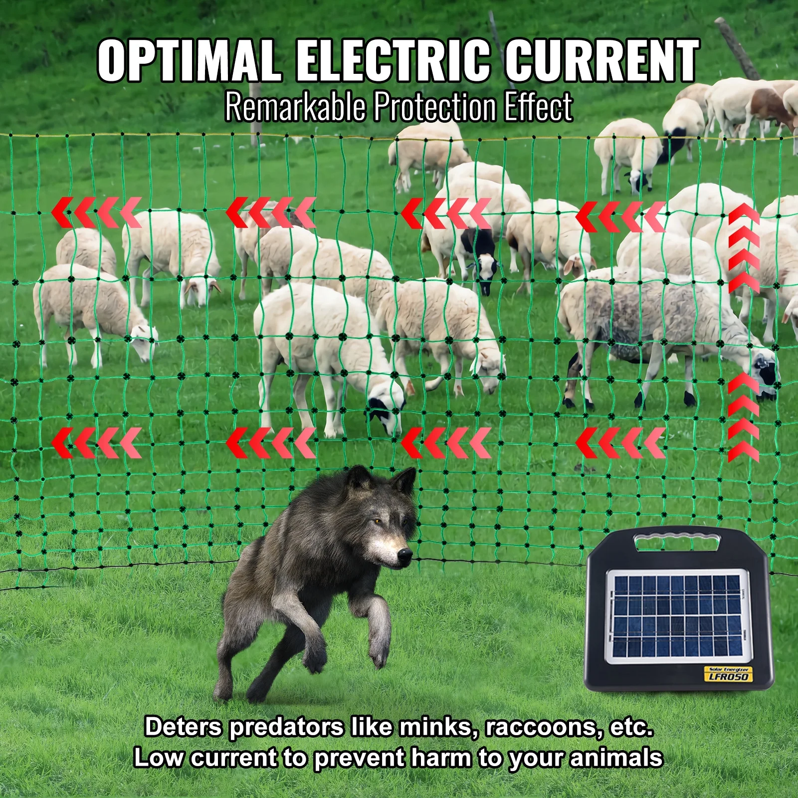 42" H x 164" L Electric Mesh Fence Kit with Post Staples Sheep Fence - Image 5