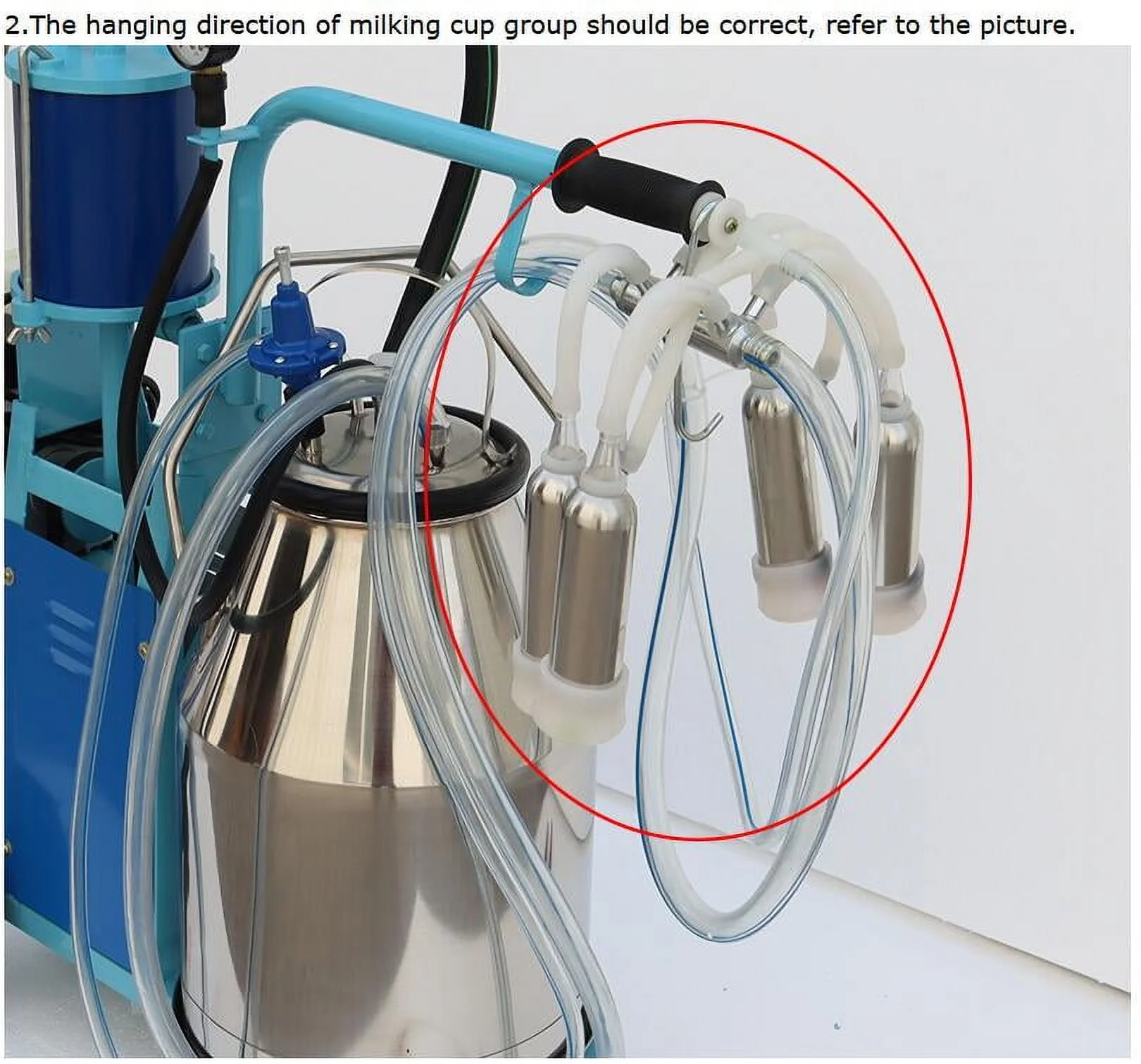 Cow and Goat Electric Milker Piston Milking Machine with 25kg 304 Stainless Steel Bucket for Cows and Sheep Image 5