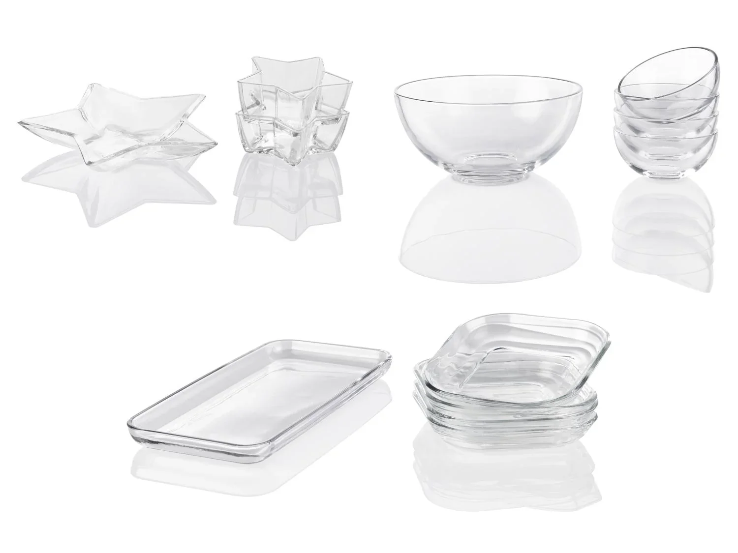 LIVARNO home Ensemble de saladiers ou prsentoirs en verre