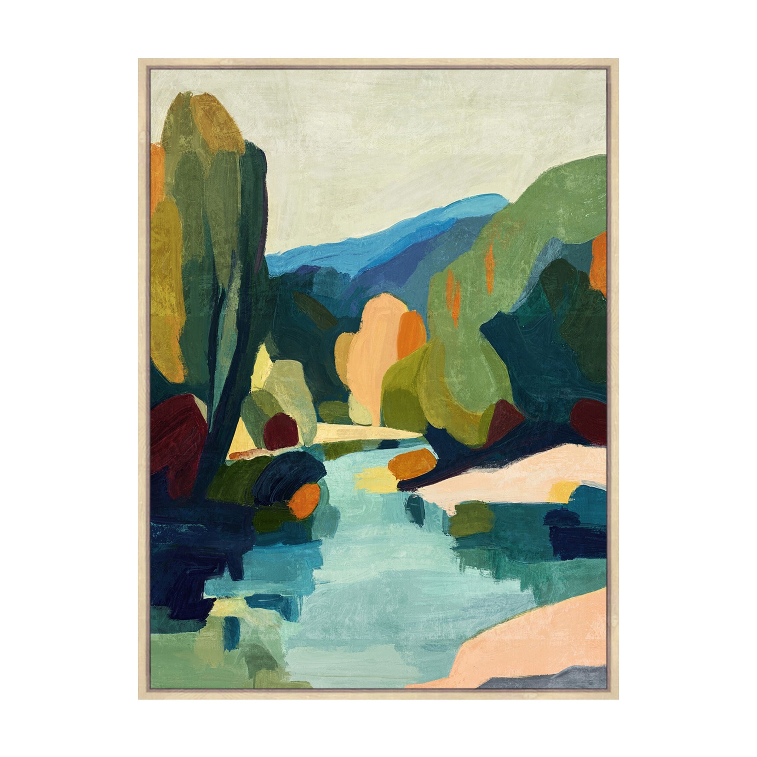 Riverbend Framed Textured Print 60x80cm