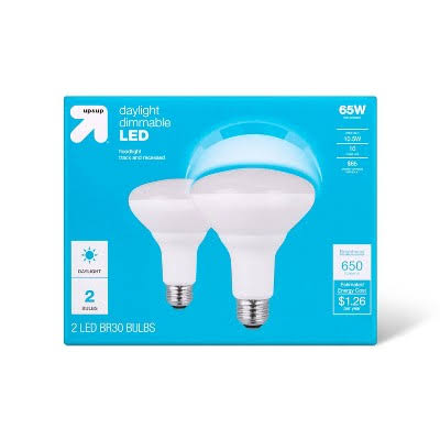 LED 65W BR30 2pk Daylight Light Bulbs - Up & Up