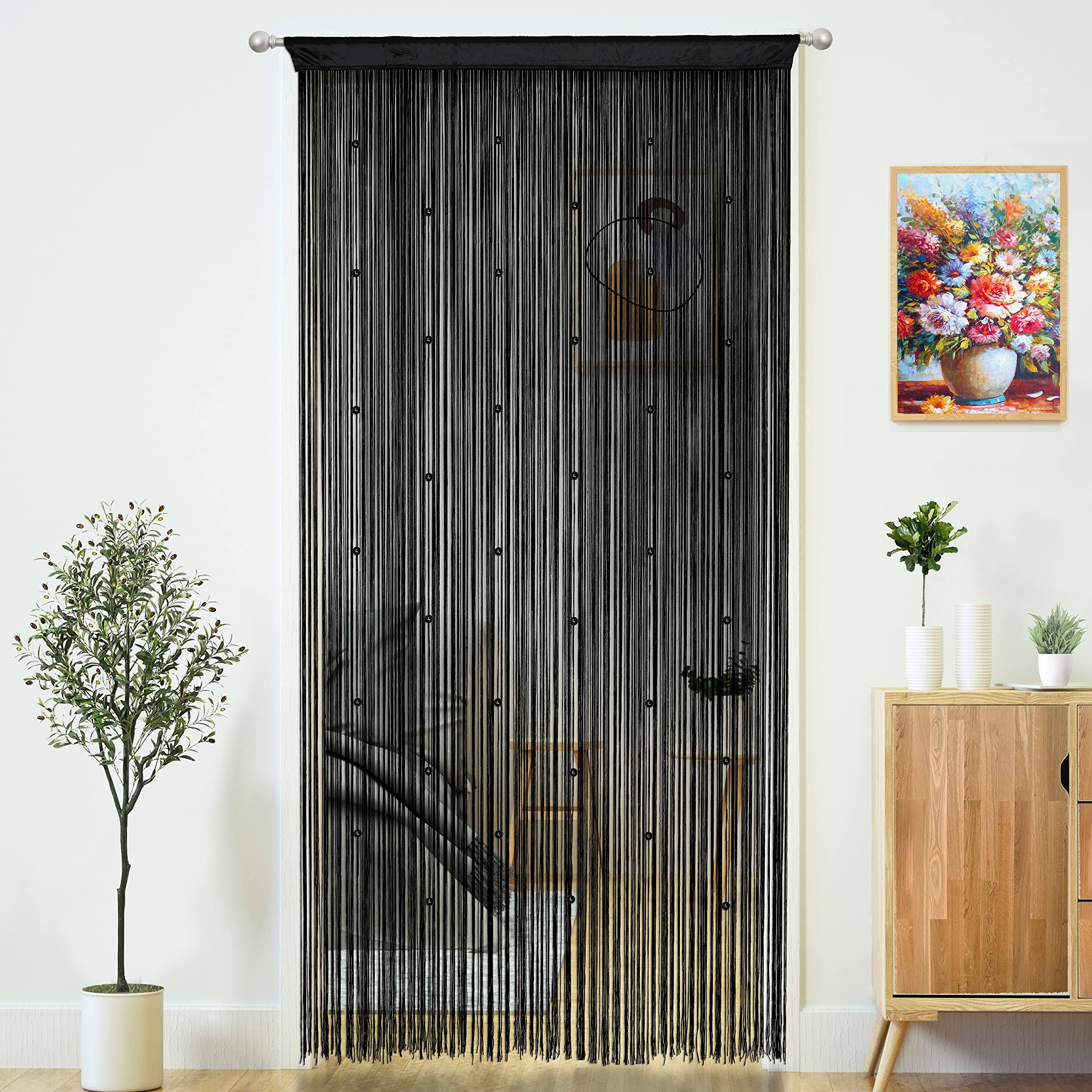 YaoYue Beaded Curtain Door String Curtains for Doorways Tassels Beads Hanging Fringe Hippie Room Divider Window Hallway Entrance