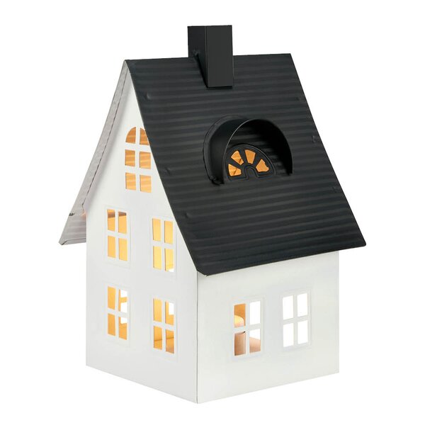 Luton lyshus 1 lys 23 cm hvit/svart