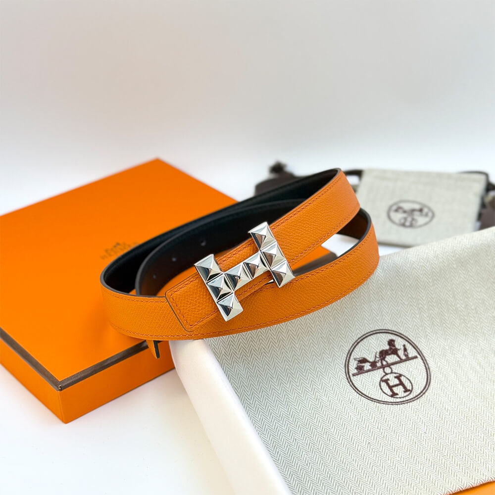 H Infini belt buckle   Reversible leather strap 24 mm