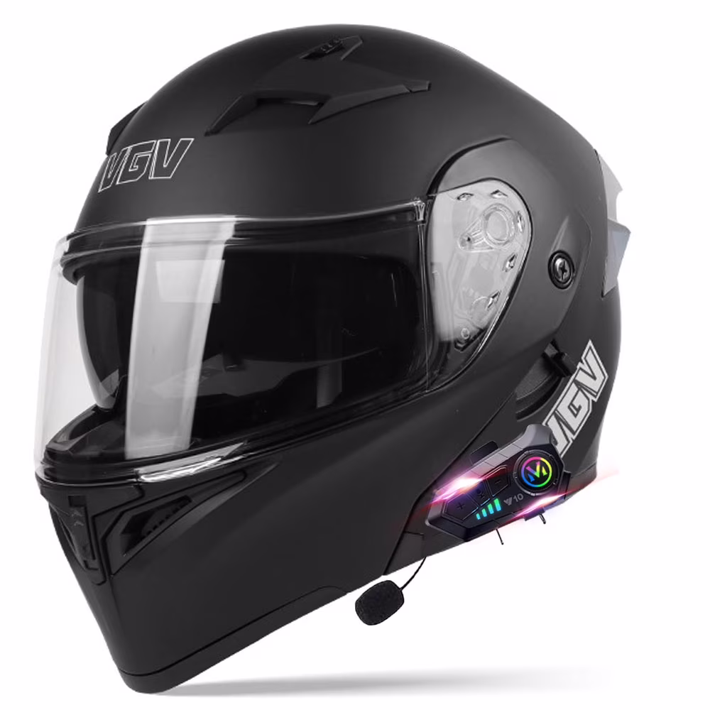 Bluetooth Modular Motorcycle Helmets for Adults Motorbike DOT Approved, Full Face Flip up Anti-Fog Helmet Built-in Dual Speaker with Microphone for Men and Women(XL24.01-24.41 inch/A) - Image 5