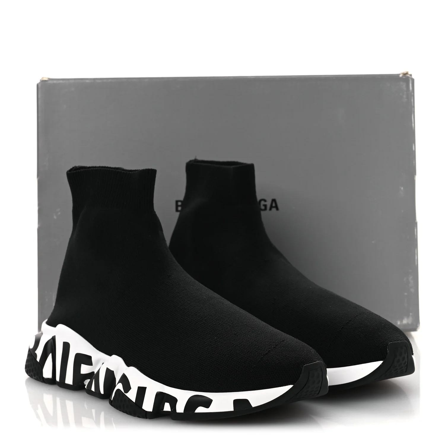 Neoprene Knit Womens Speed Graffiti Sneakers 40 Black White