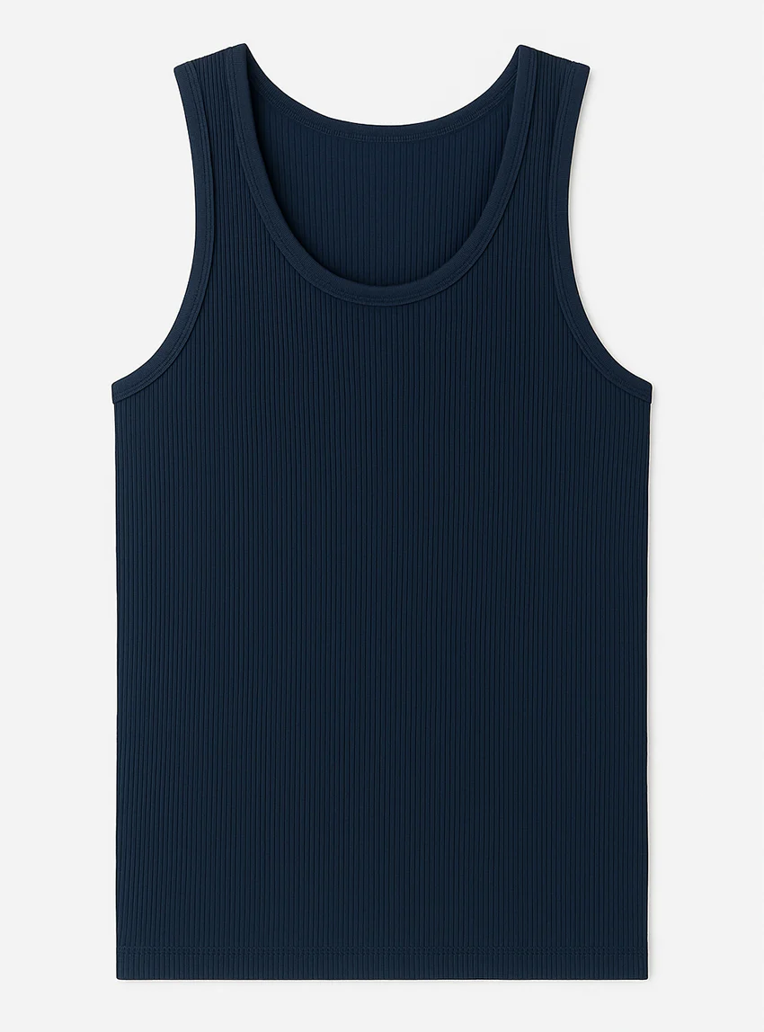 Débardeur thermique homme épais en laine bleu marine