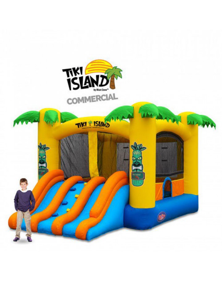 Château gonflable commercial Tiki Island Combo 15 avec toboggan
