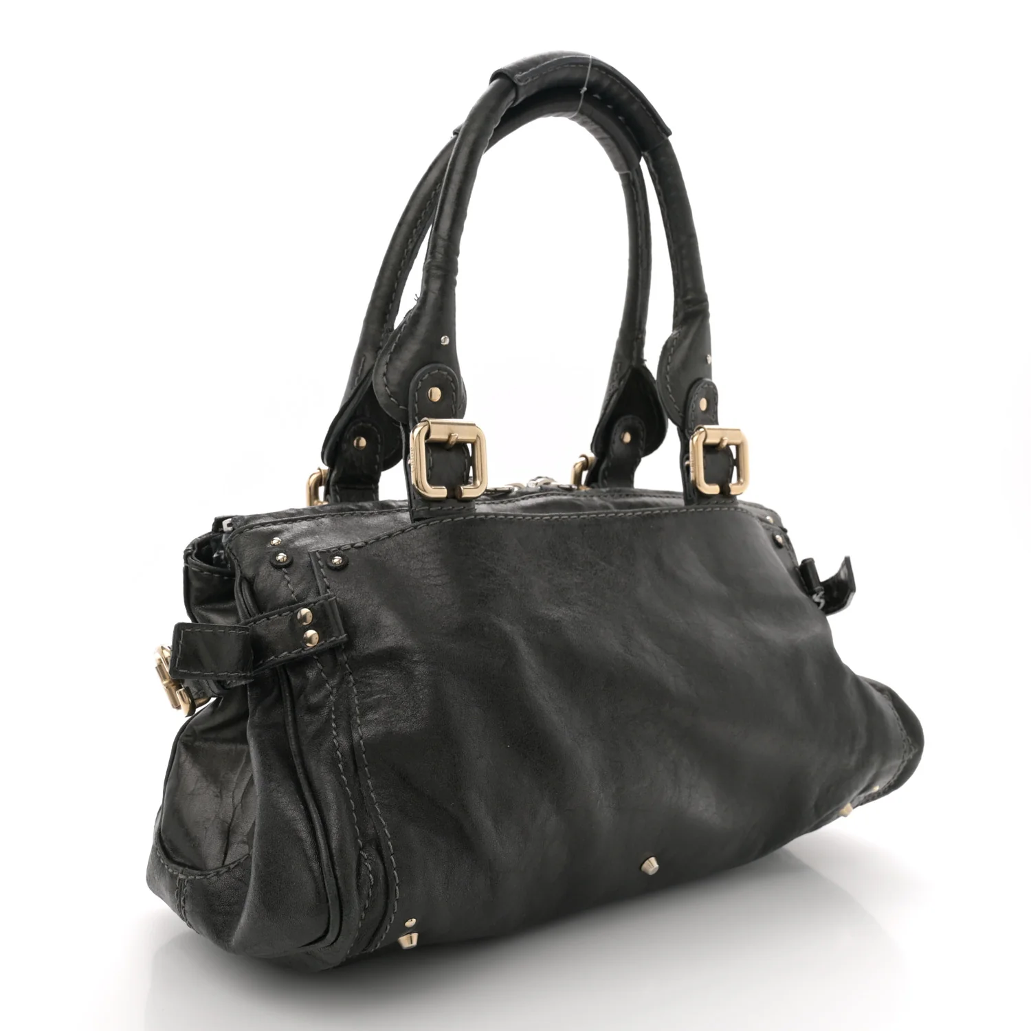 Calfskin Medium Paddington Capsule Satchel Bleu Nuit