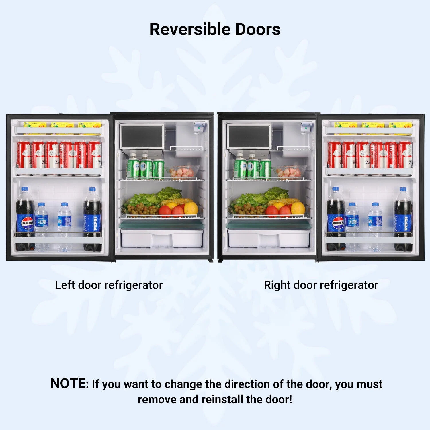 4.5 Cu ft/130L DC 12/24V RV Refrigerator with Freezer Compact Portable Fridge - Image 4
