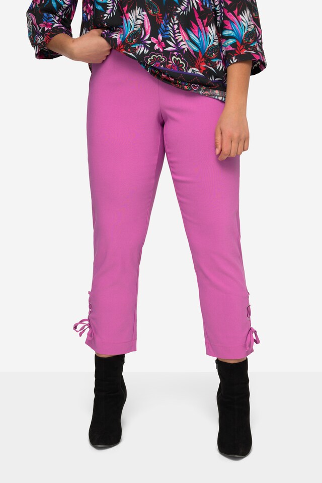 Slim Fit Bengaline Pants with Lacing on the Hems