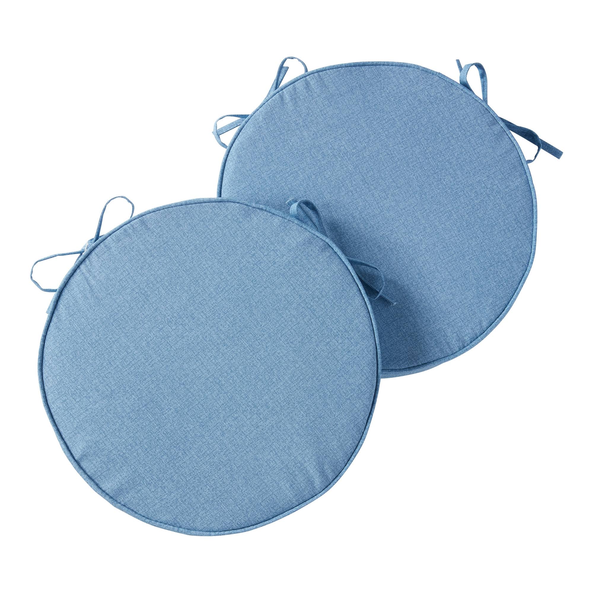 Greendale Home Fashions 18 inch x 18 inch Denim Round Outdoor Chair Pad (Set of 2)