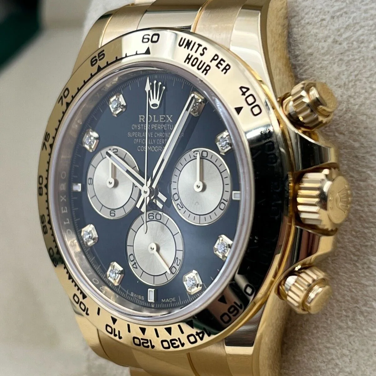 [Super Clone]Rolex Daytona Yellow Gold / Ceramic / Black / Diamond-Set / Oyster m126508-0003
