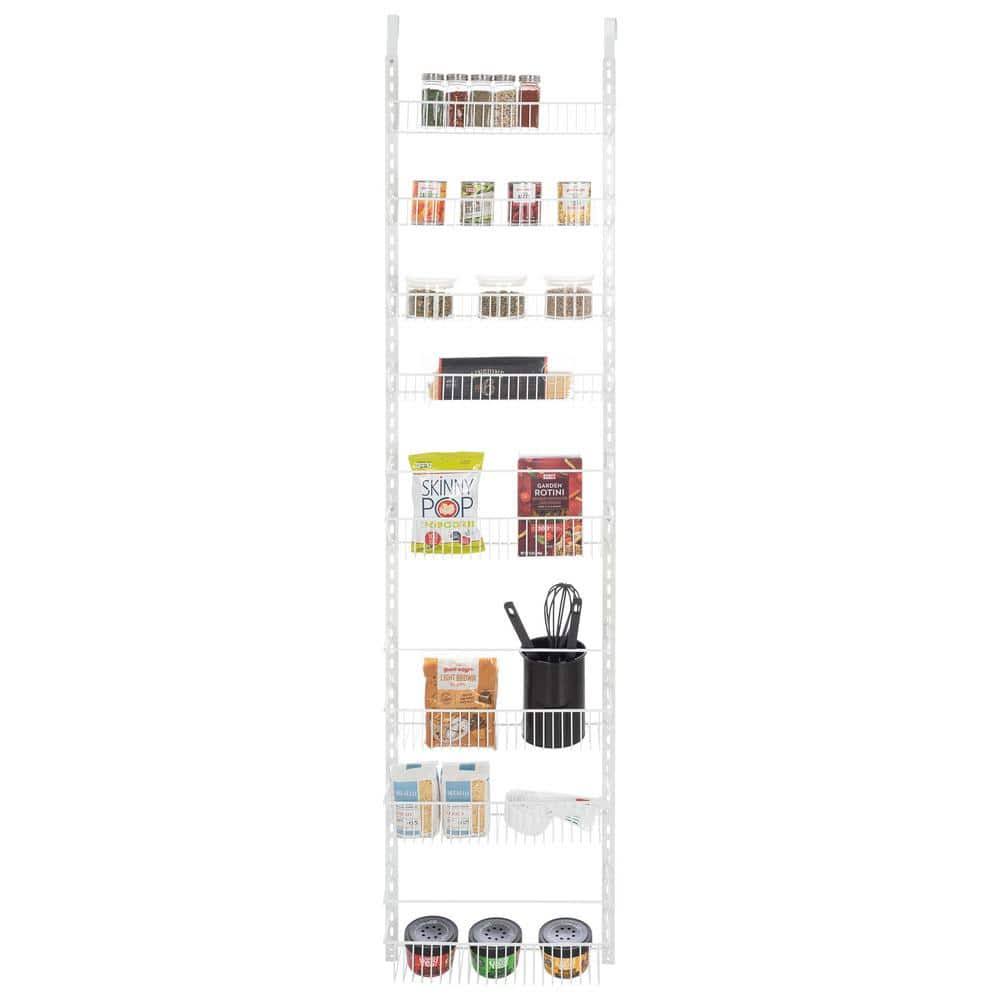 Home-Complete Over-The-Door White Metal Kitchen Storage Spice Shelves