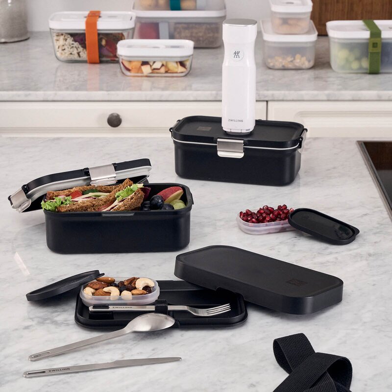 Fresh & Save Bento matboks 2 deler 20,7x12,3 cm svart