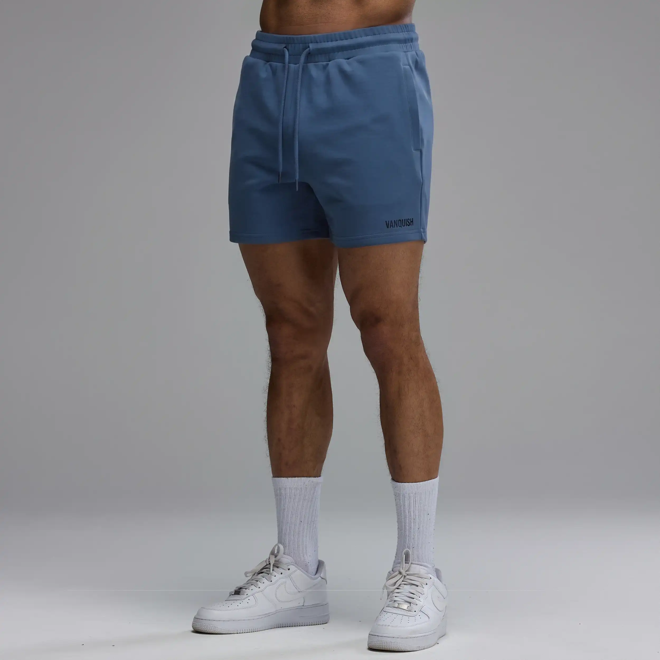 EVOLVE BLUE GREY REGULAR FIT SWEAT SHORT