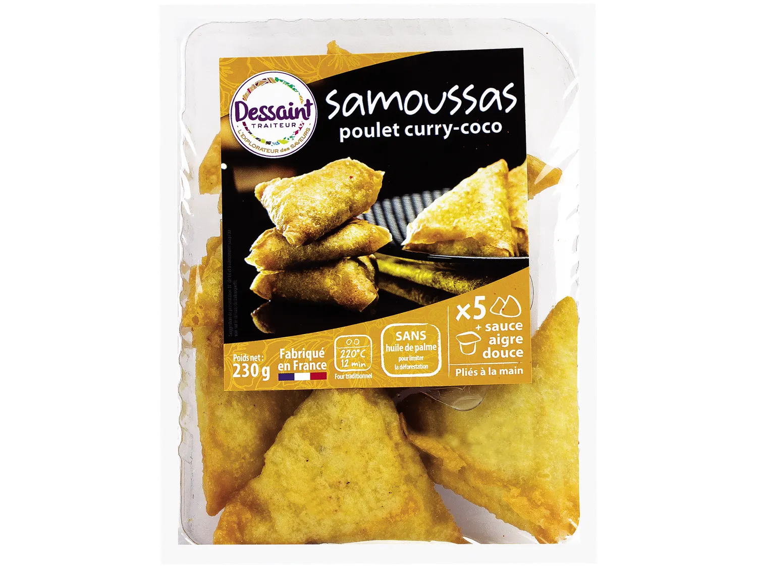 Samoussas poulet curry-coco