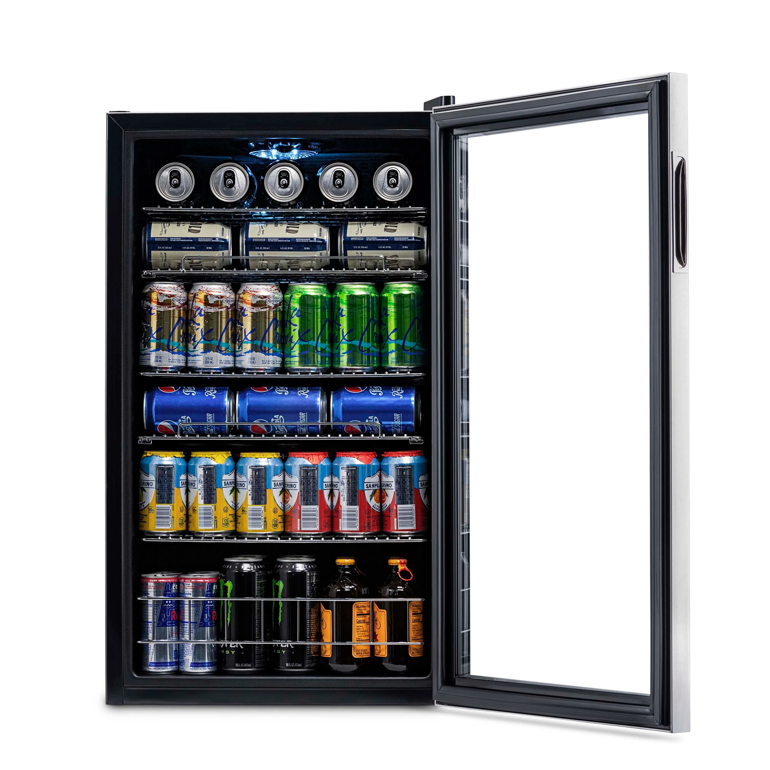 Newair 126-Can Freestanding Stainless Steel Beverage Fridge - 18.9