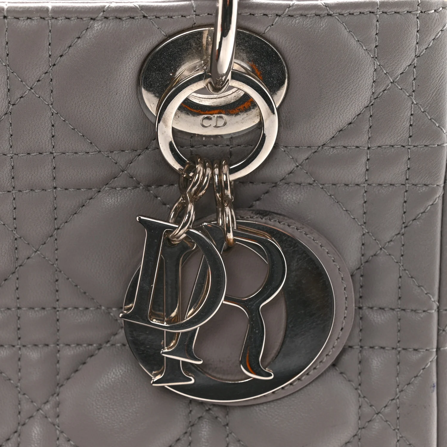Lambskin Cannage Medium Lady Dior Grey