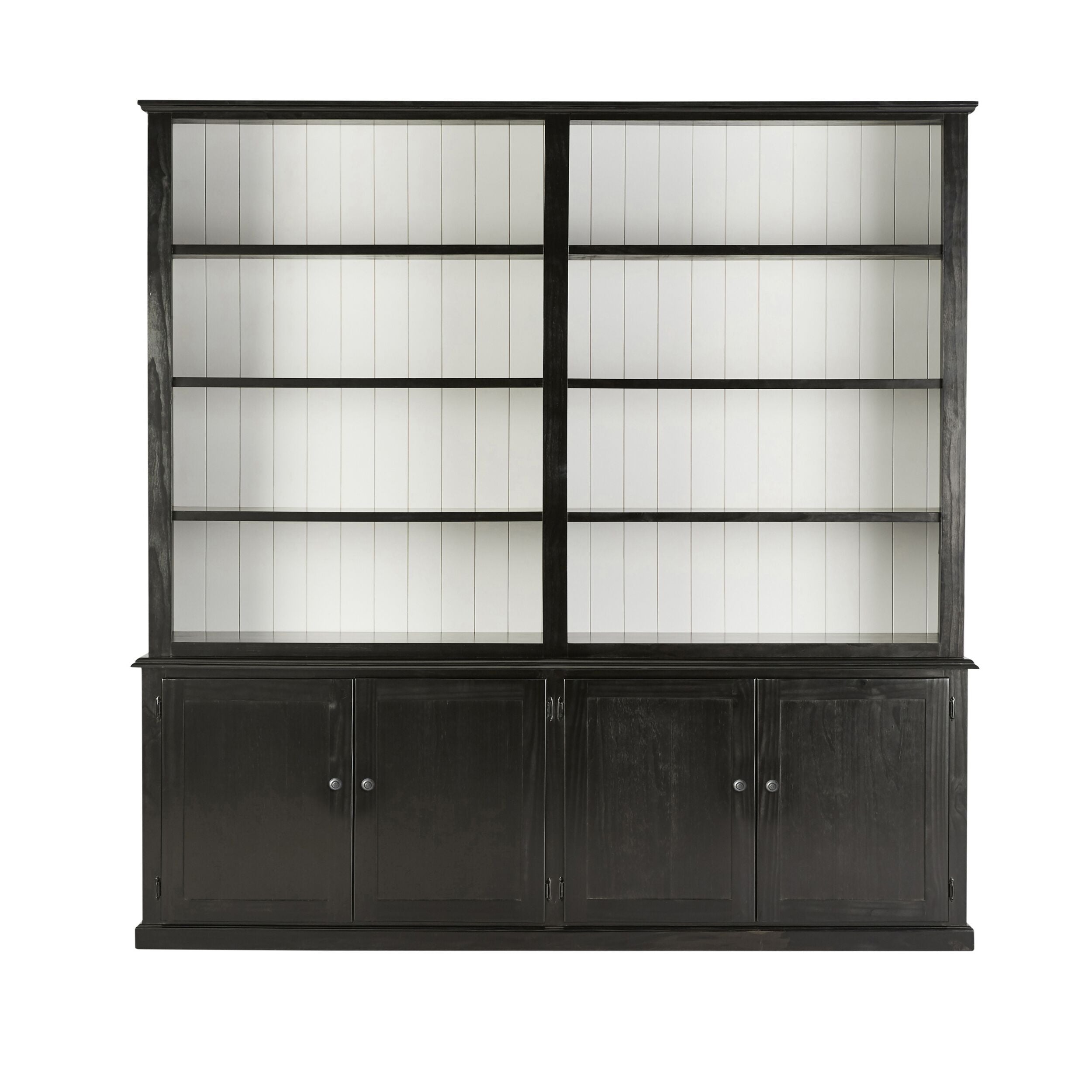 Armand 4 Door Library Shelving Unit 240 x 240cm Black