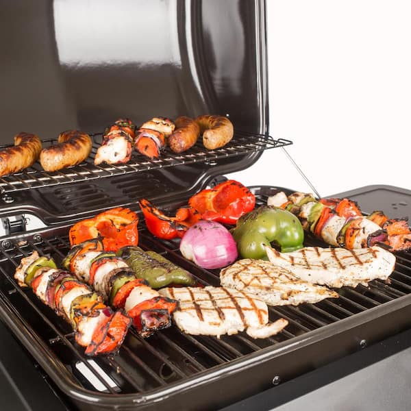 3-Burner Open Cart Propane Gas Grill in Black - Image 2
