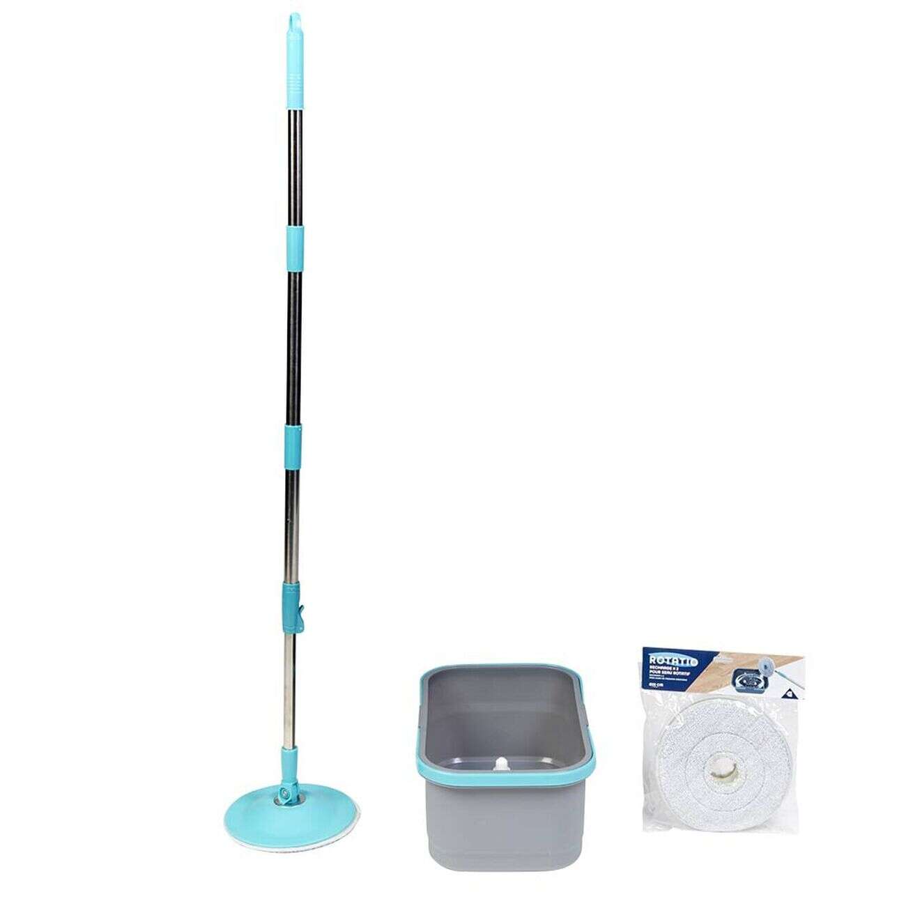 Balai avec seau essoreur mop rotatif 360°