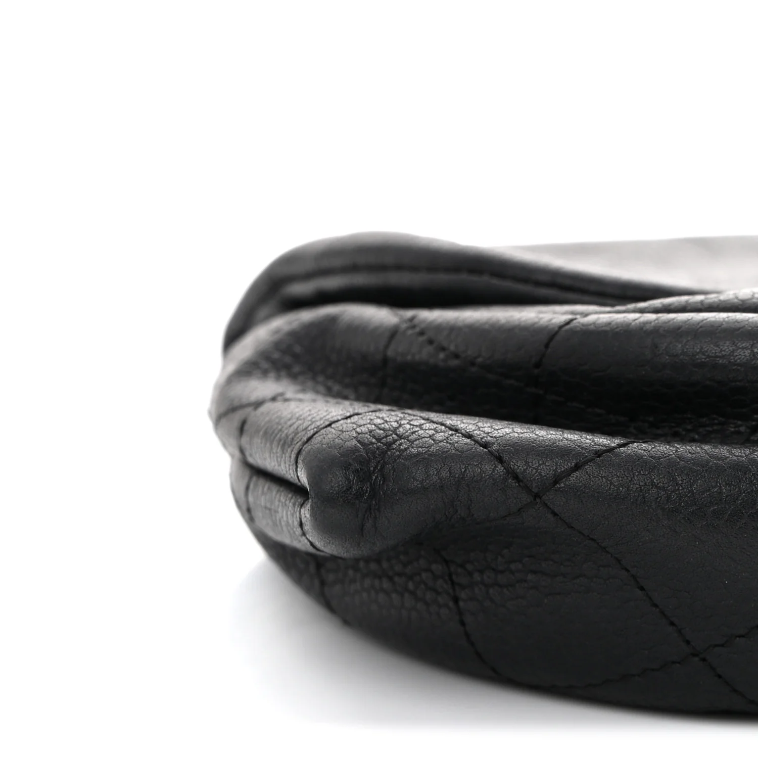 Lambskin Half Moon Wallet On Chain WOC Black