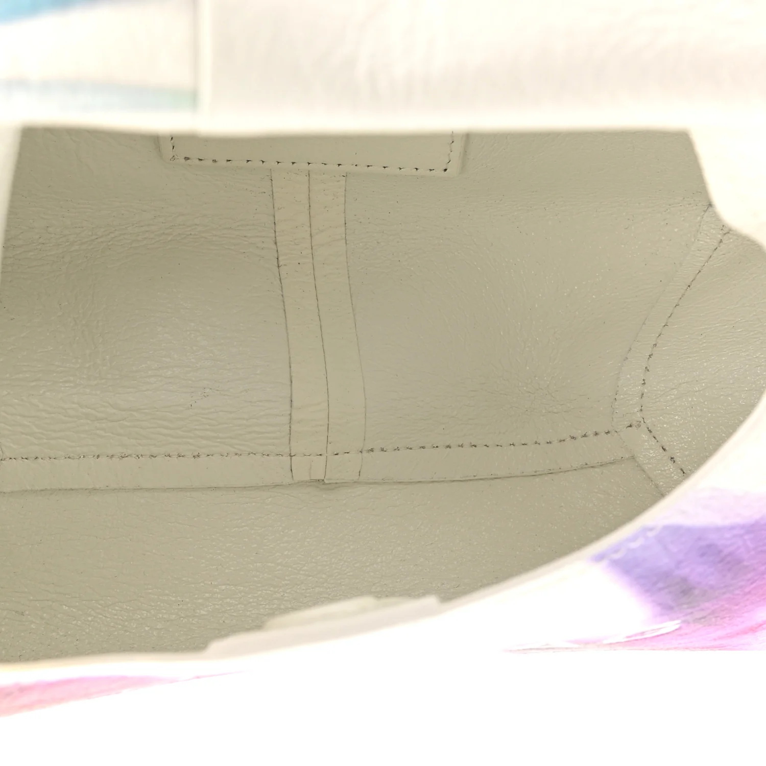 Crinkled Calfskin Future Floral Mini The Sack Bag White Multicolor