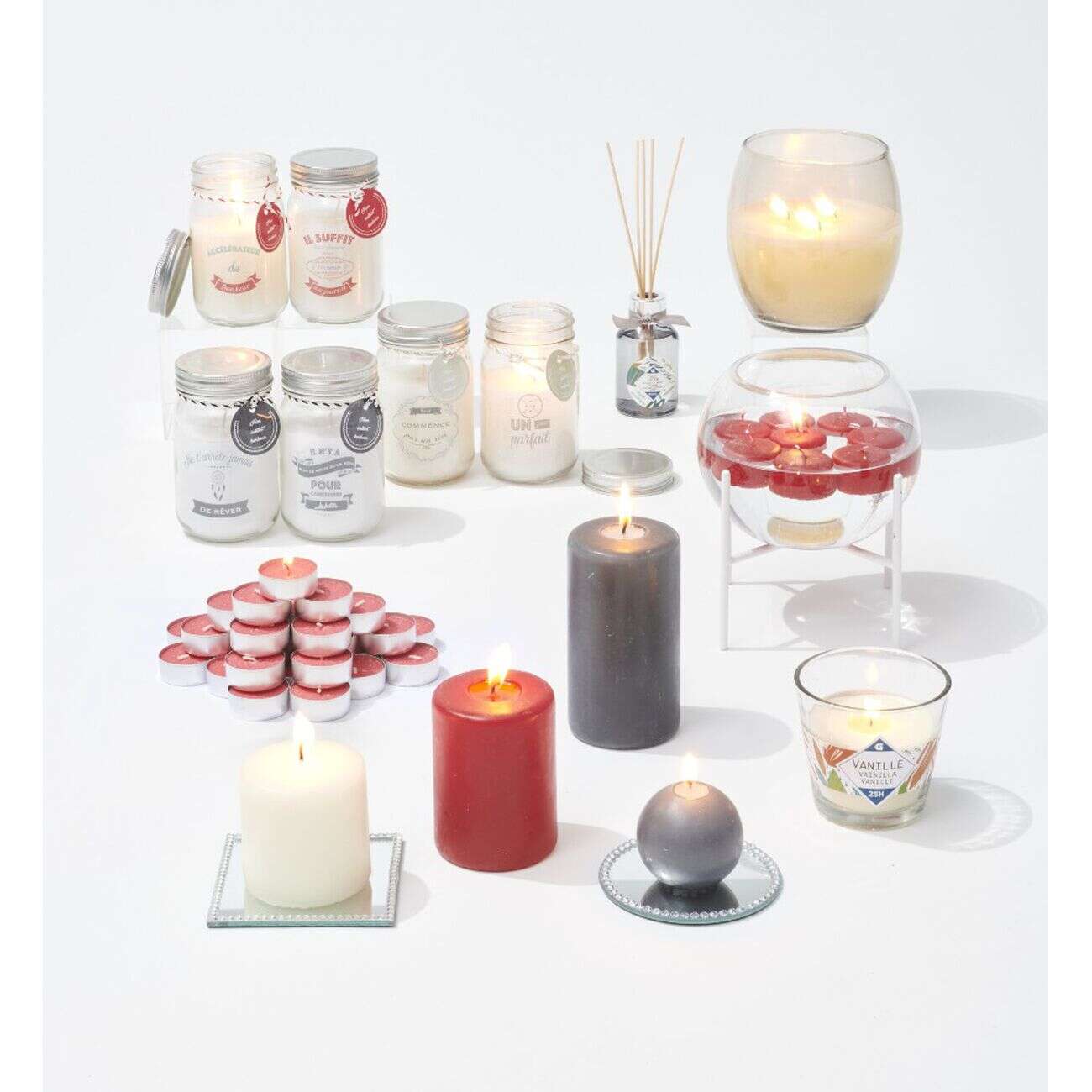 Bougie dans verre senteur vanille 3 mèches 36H