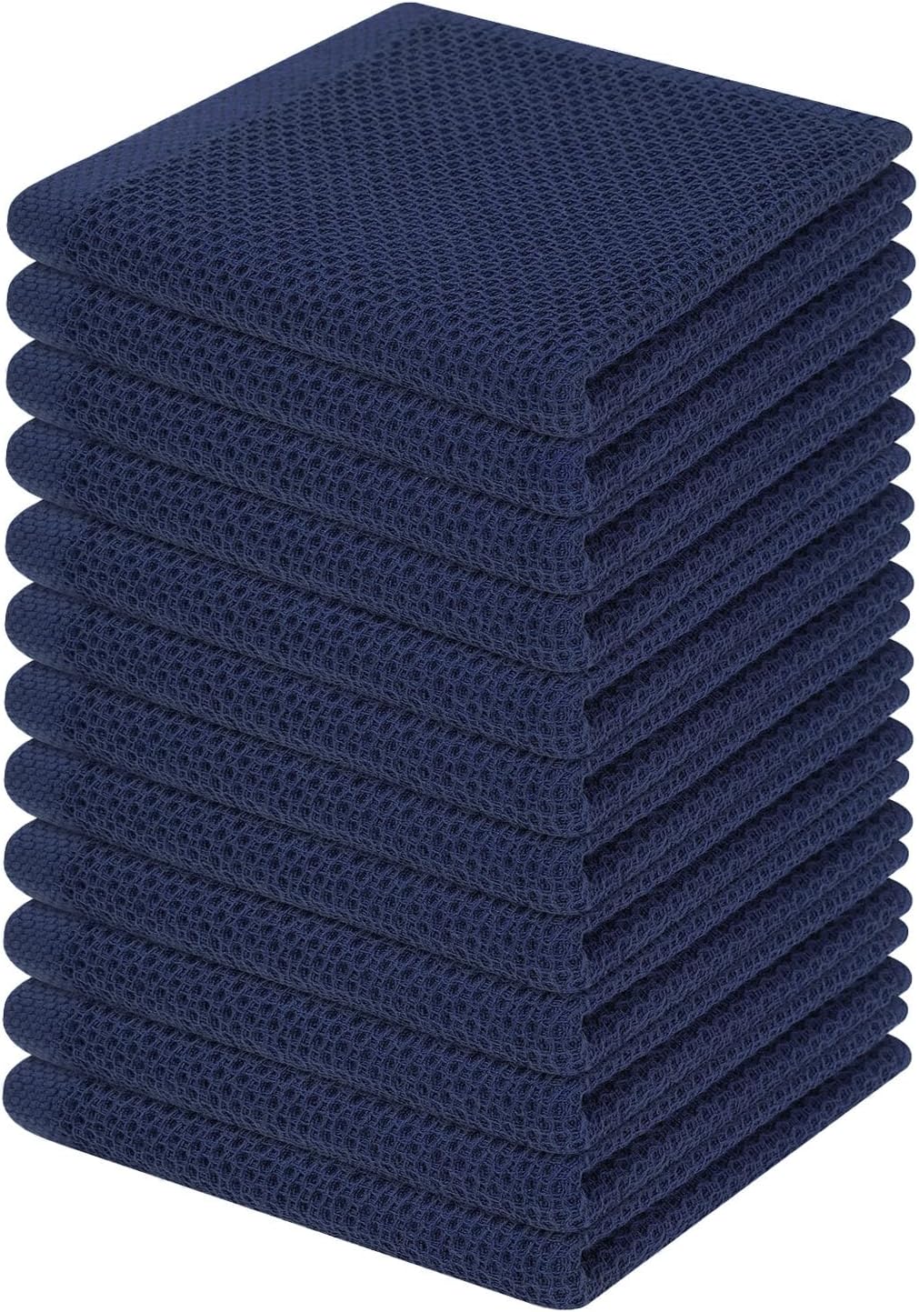 Homaxy 100% Cotton Waffle Weave Kitchen Dish Cloths 6-Pack, Dark Grey