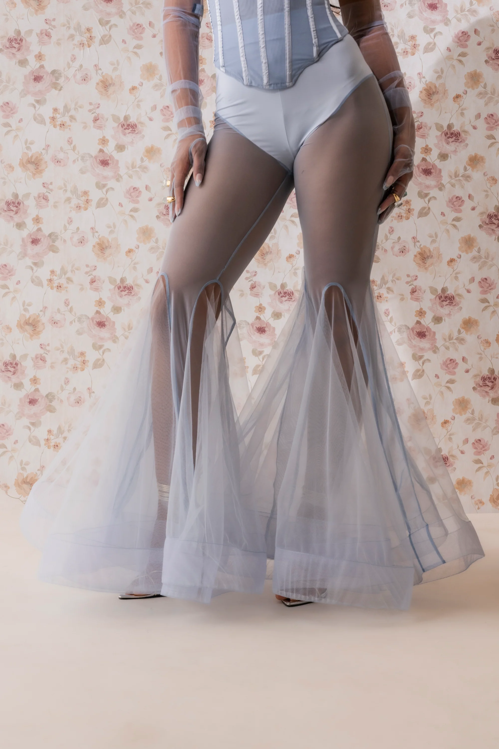 FEELING BLUE MESH FLARE PANT - Akira Store