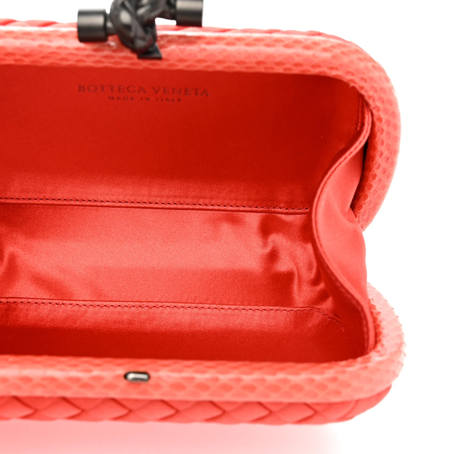 Satin Intreccio Impero Ayers Knot Clutch Magma