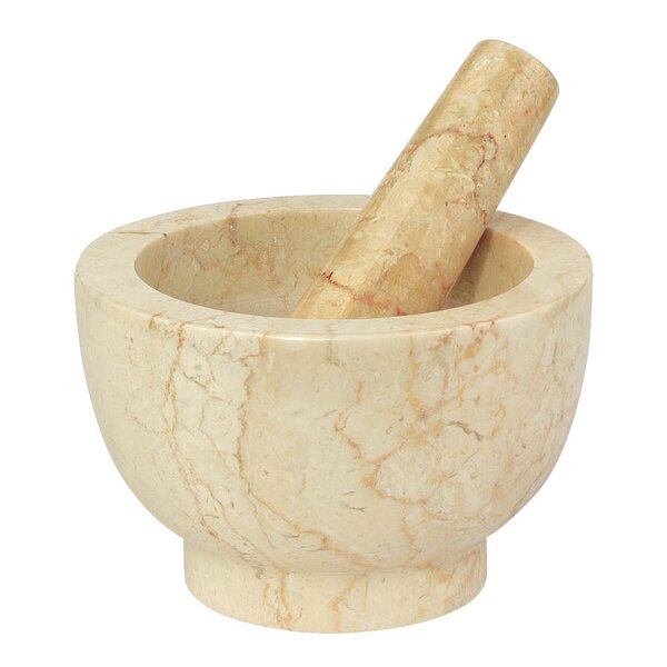 Jupiter morter 13 cm beige marmor