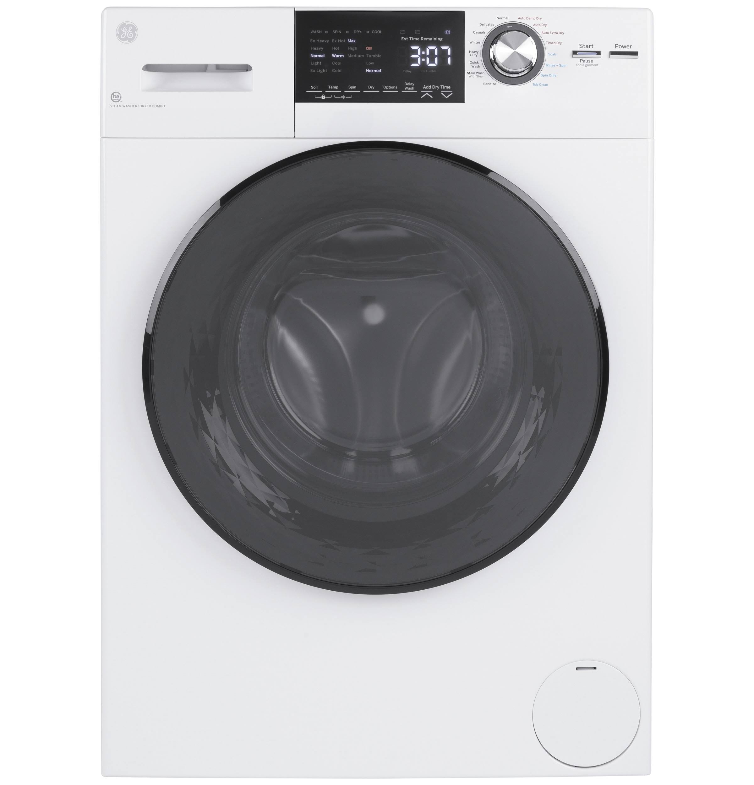 GE GFQ14ESSNWW 24 inch 2.4 Cu. ft. Capacity Front Load Washer/Condenser Dryer Combo, White