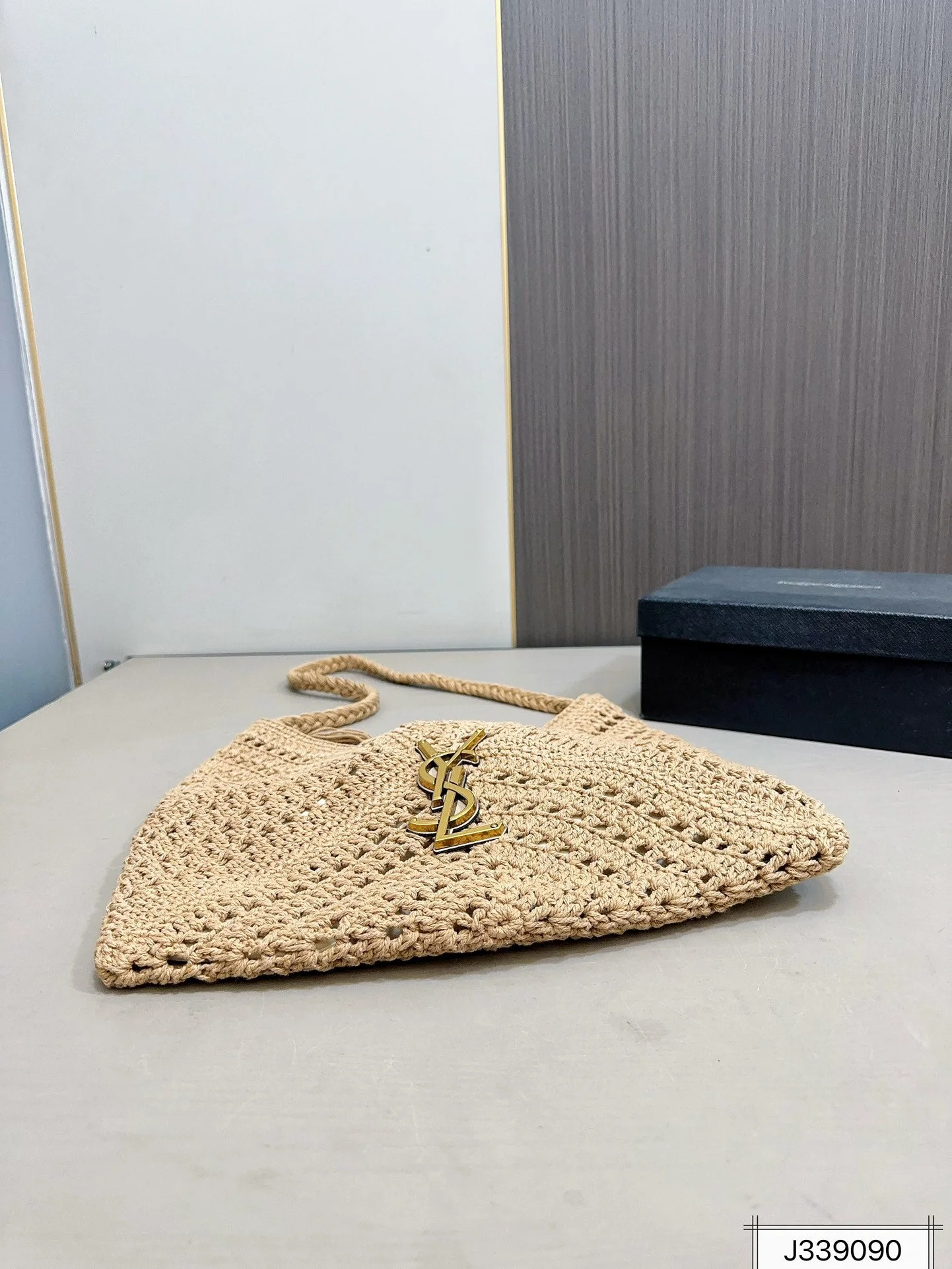 SAINT LAURENT YSL Raffia Tote Bag Beach Casual 37x22cm