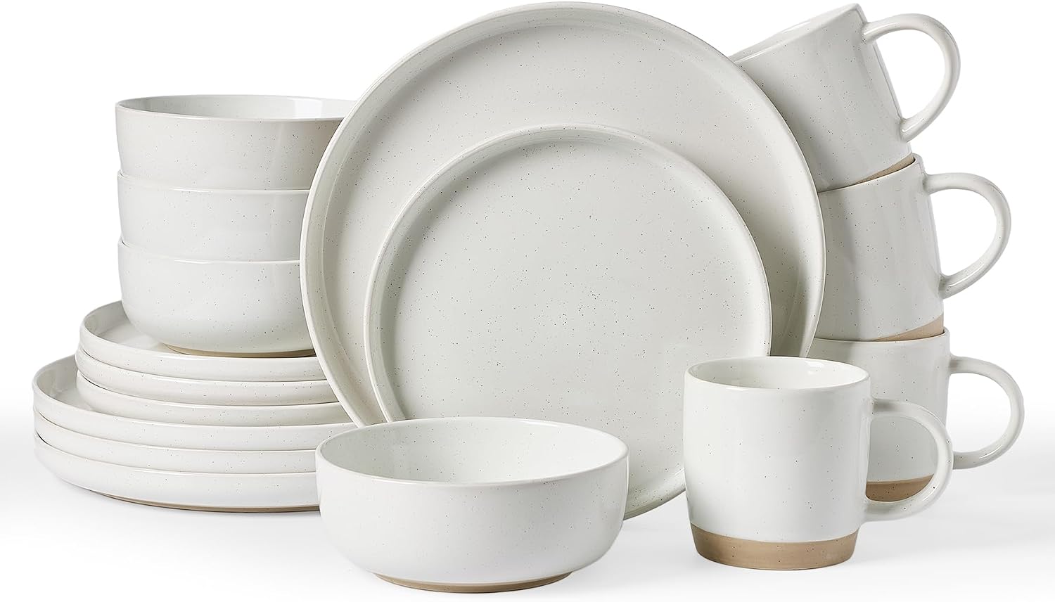 Famiware Milkyway 12-Piece Stoneware Dinnerware Set, White